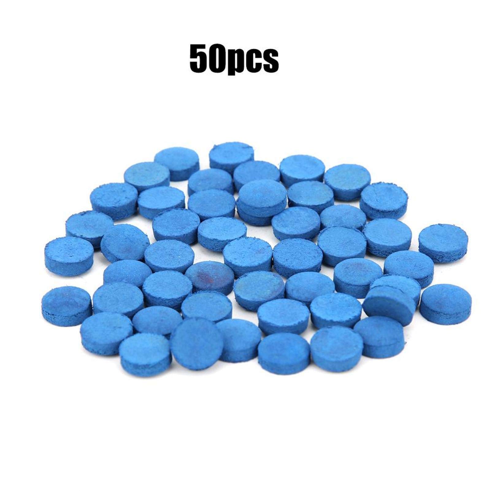 Alvinlite Puntas de Billar 9-13 mm 50 Repuesto Cuero Caja Almacenamiento Snooker Pool Azul 13mm