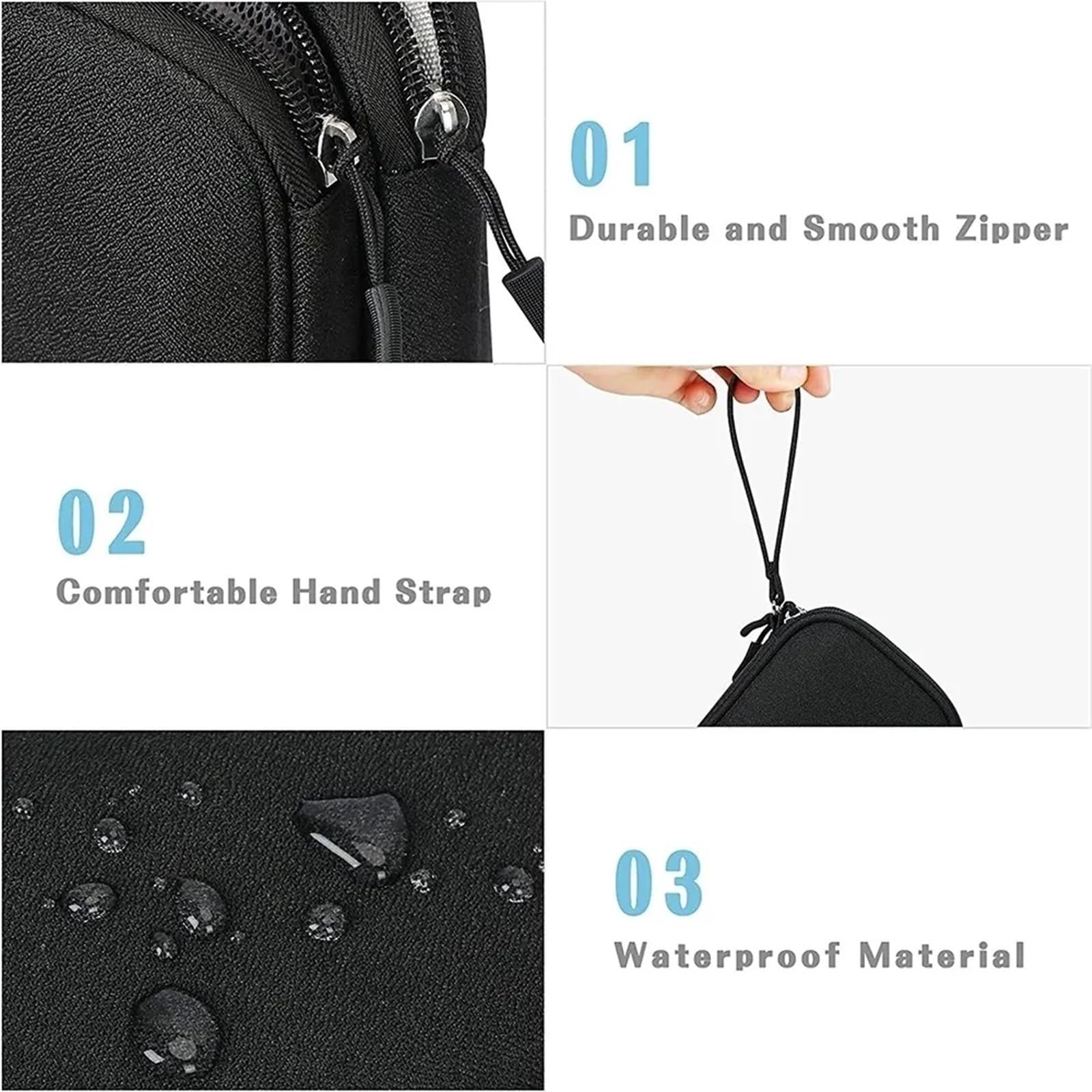 Borsa organizer per cavi viaggio 2 pezzi | Doppio strato portatile impermeabile(C)