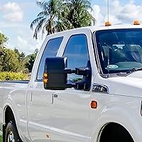 Vista 7 de KEWISAUTO Luces LED para espejos laterales ahumados negros para Ford F-250 F-350 F-450 2008-2016, luz de giro y luz de circulación ámbar, IP67