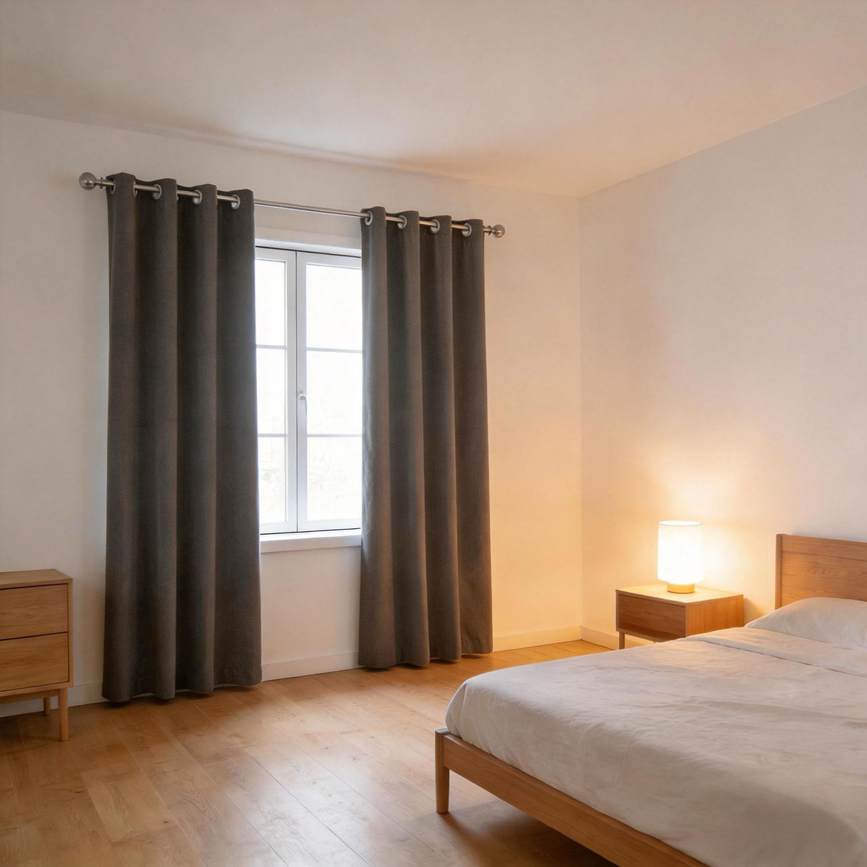 Rideaux à oeillets anti froid et occultants pour une obscurité totale de la chambre