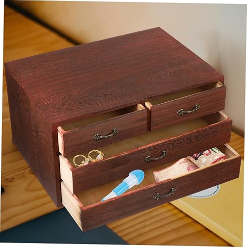 Miniatura 5 de DECHOUS Contenedor de artículos diversos, estuche de almacenamiento de té, caja de almacenamiento multiusos con cajones para cocina del hogar