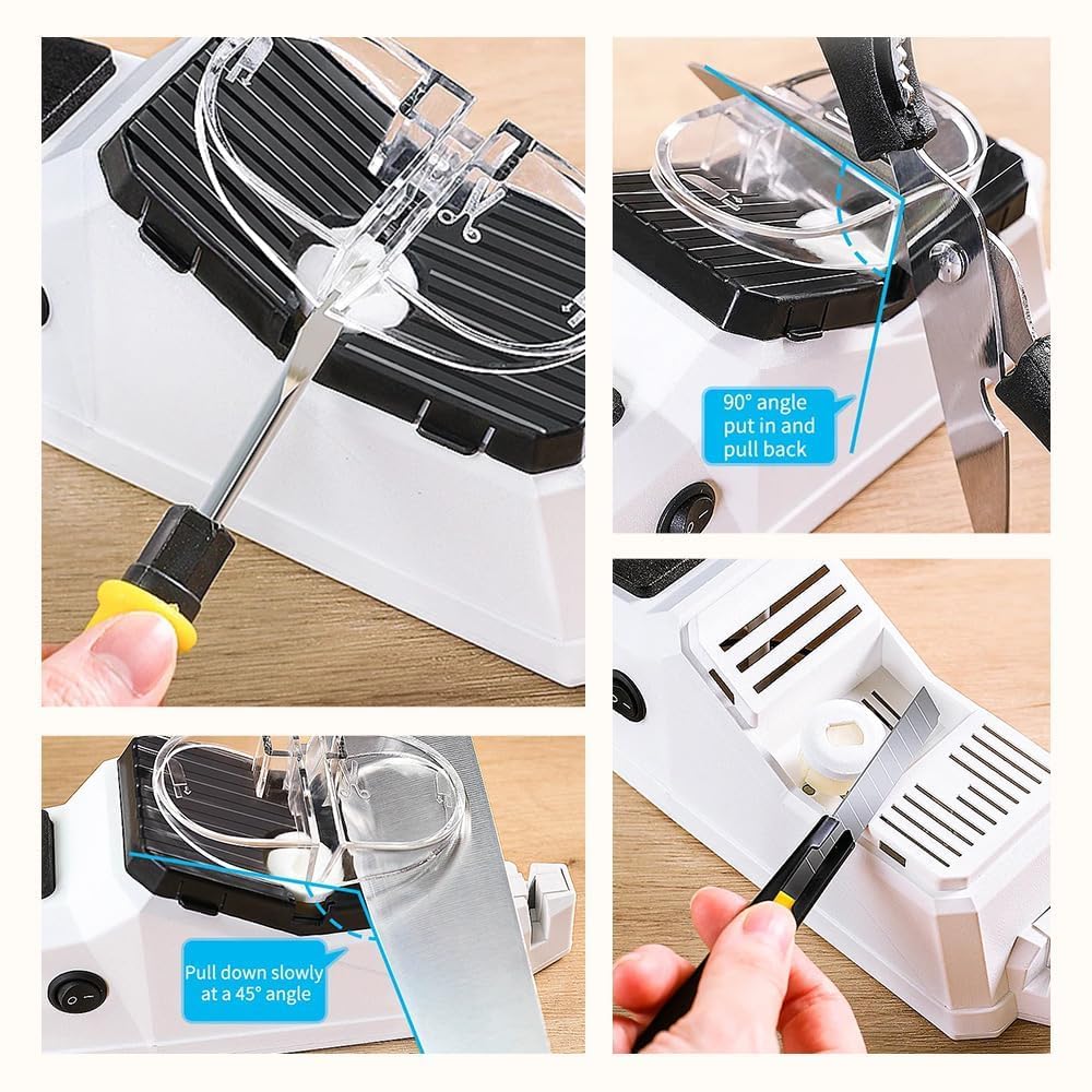Aiguiseur électrique SURUDOISHARP PRO – Affûtage Double Face En 5 Secondes, Moteur Puissant, Sécurisé Avec Couvercle