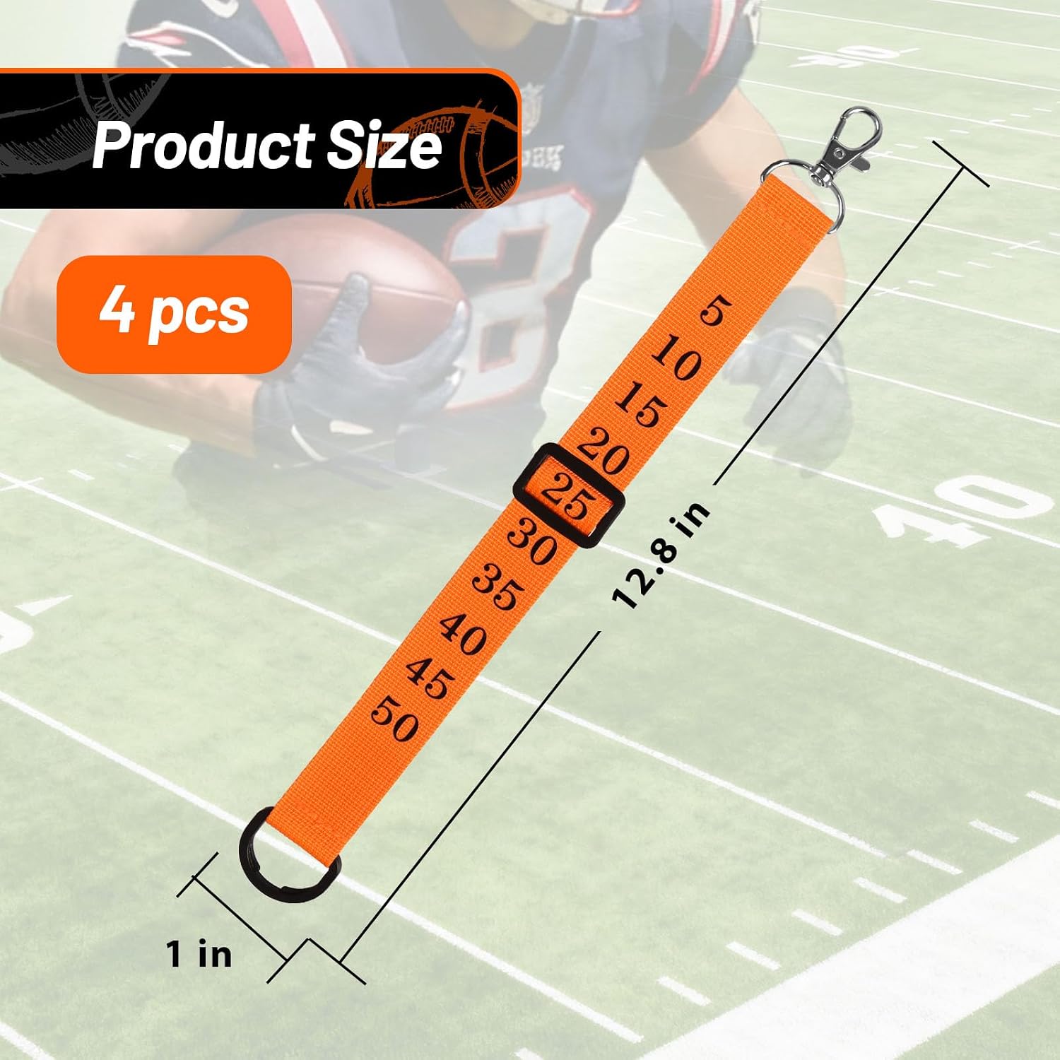 4/6 Pcs Football Referee Chain Clips, Professional Nylon Football Yard Marker Kit with Metal Clips for Officials, Umpire, Head Linesman - Sports Equipment & Gear image 3
