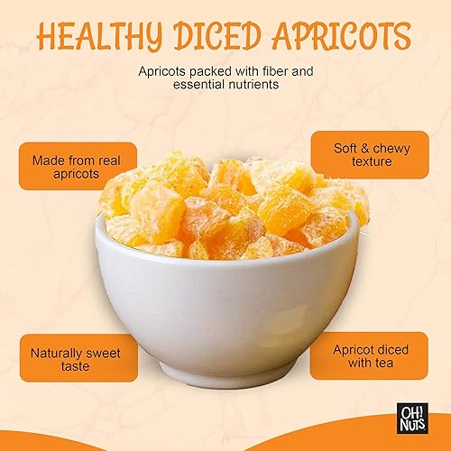Miniatura 6 de Oh! Nuts Albaricoque seco – 1 libra – Frutas secas en cubitos – Sin azúcar añadido – Bocados de frutas deshidratados – Empaquetado en bolsa