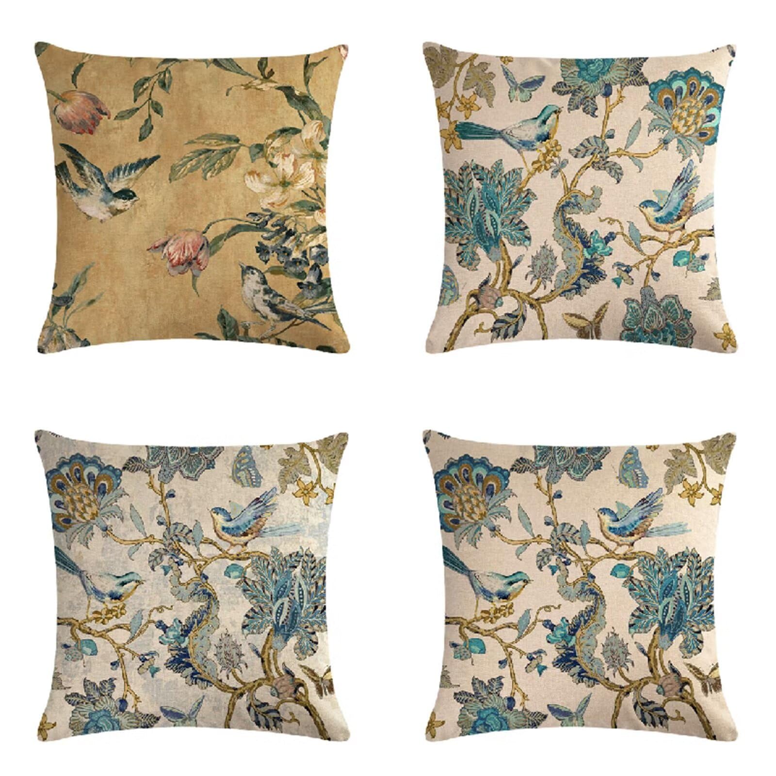 Juego de 4 Amarillo tierra Moderno Fundas de Cojines,vintage Cojines Decoracion Impermeable 55x55cm,Otoño Fundas Cojín Lino Decorativas,Sofá Sala Estar Exterior Jardín Cojin,Cremallera Oculta HY-1622