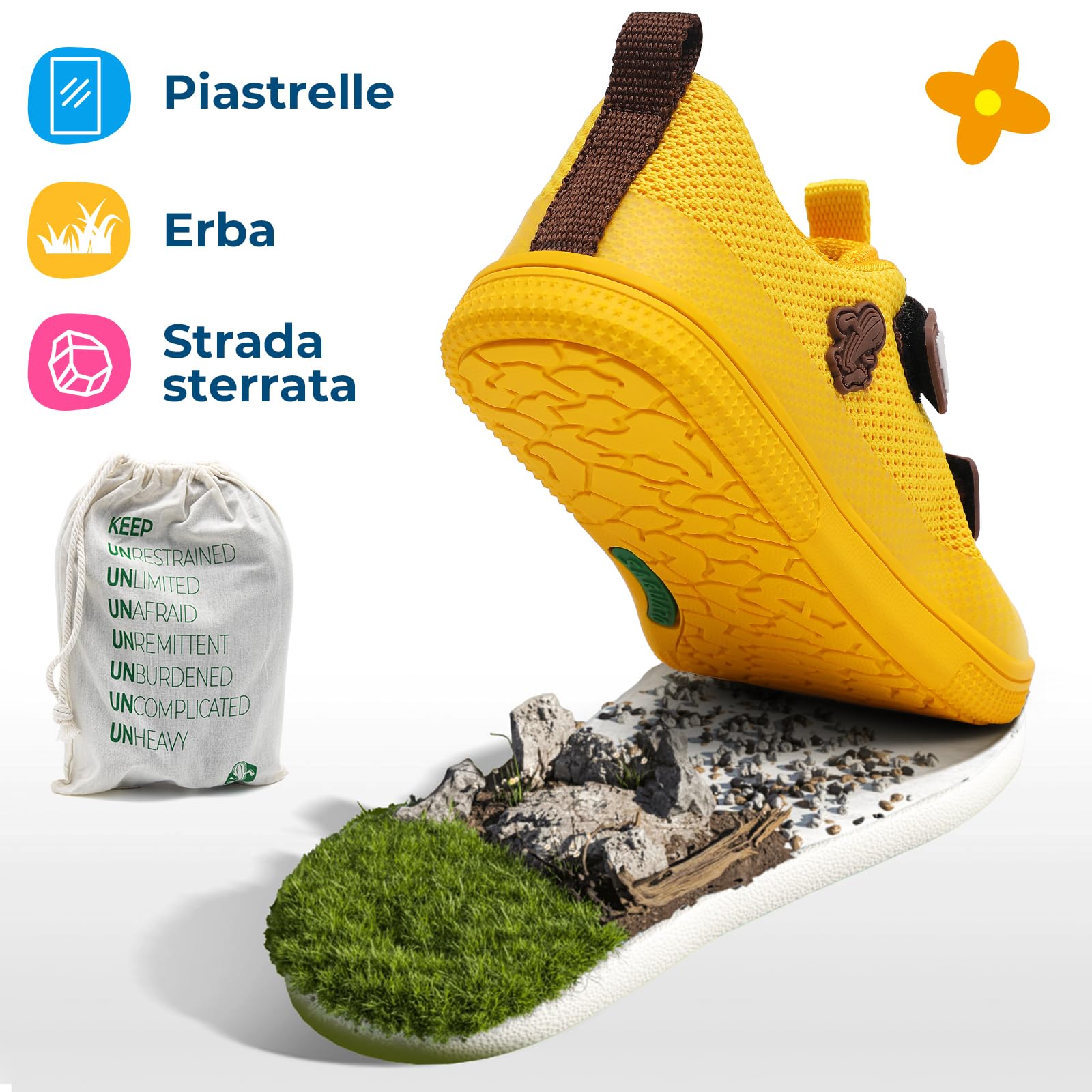 Saguaro Bambini Scarpe Barefoot - Punta Ampia & Suola Zero Drop per Scuola e Vita Quotidiana, Gr.25-36