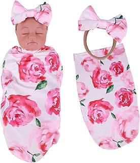 BABESIDE Reborn Baby Doll Blanket with Headband for 17-24 Inch Babydolls, Reborn Baby Doll Accessories Swaddle Blanket Set...
