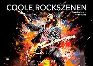 Edition Seidel Calendario premium con escena de rock 2026, formato DIN A3, calendario de pared, música, guitarra, concierto, escenario, amantes del rock, estilo de vida, Melanie Viola
