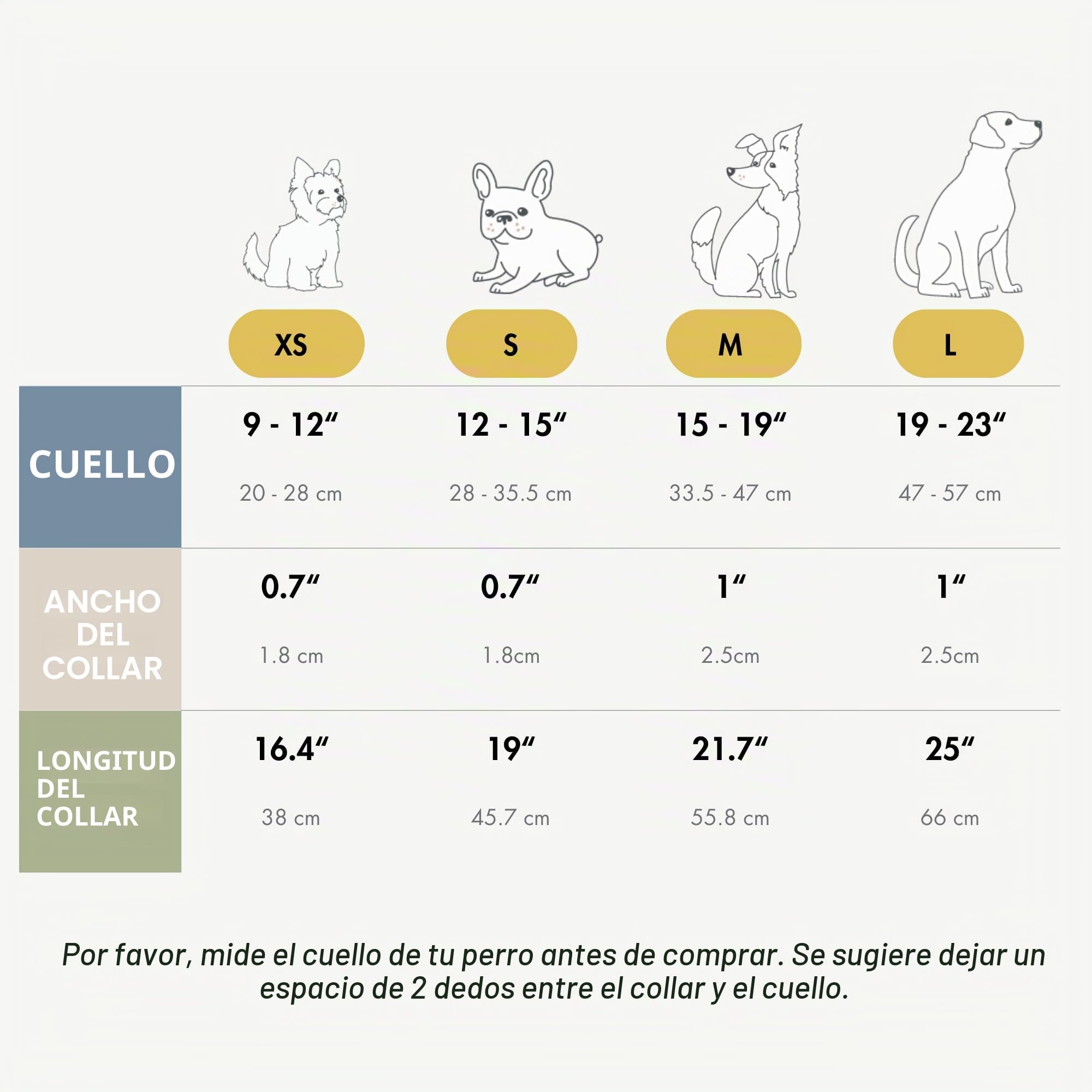 Nina Woof London Collar de Piel Vegana para Perro, de Lujo, Bonito, con Hebilla Ajustable, para Perros pequeños y Grandes, Acolchado, Color Gris sobre Beis, Talla M