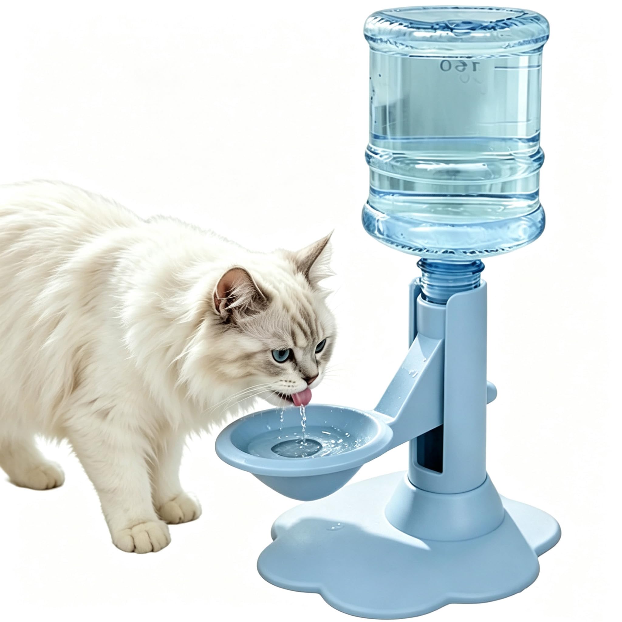 Cat Water Dispenser Stand 4 Level Elevated Stand Auto Cat Drinking Fountain