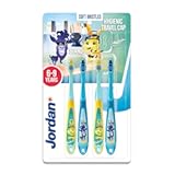 Jordan&ast; Kids Toothbrush &vert; 6-9 Years&comma; Soft Bristles&comma; BPA Free &vert; 4 Pack &vert; Blue & Green Step 3