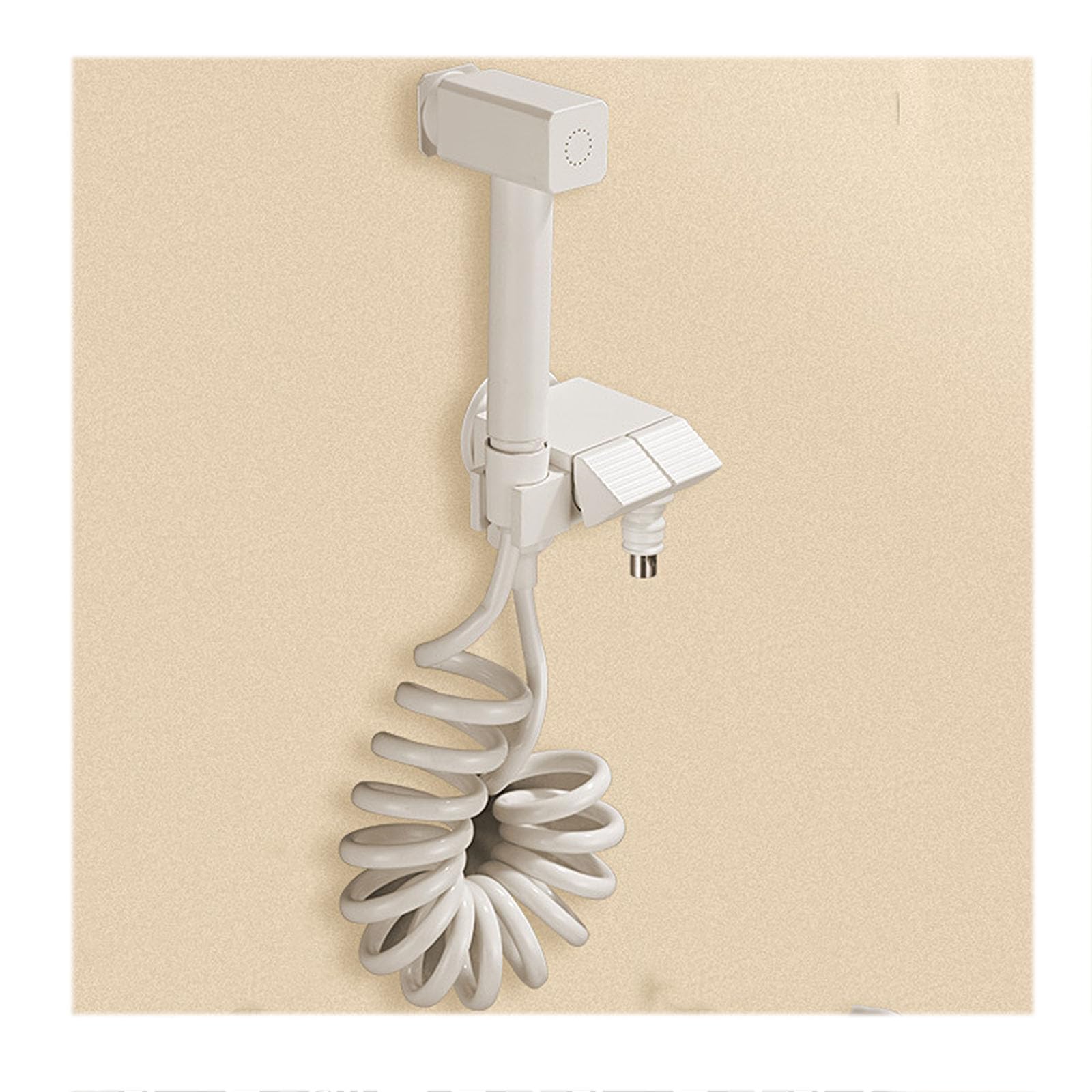 Rociador De Bidé De Mano Higiene Personal,Montado En La Pared Pulverizador De Inodoro De Mano con Manguera,Kit Ducha Higienica para WC,A:White,2