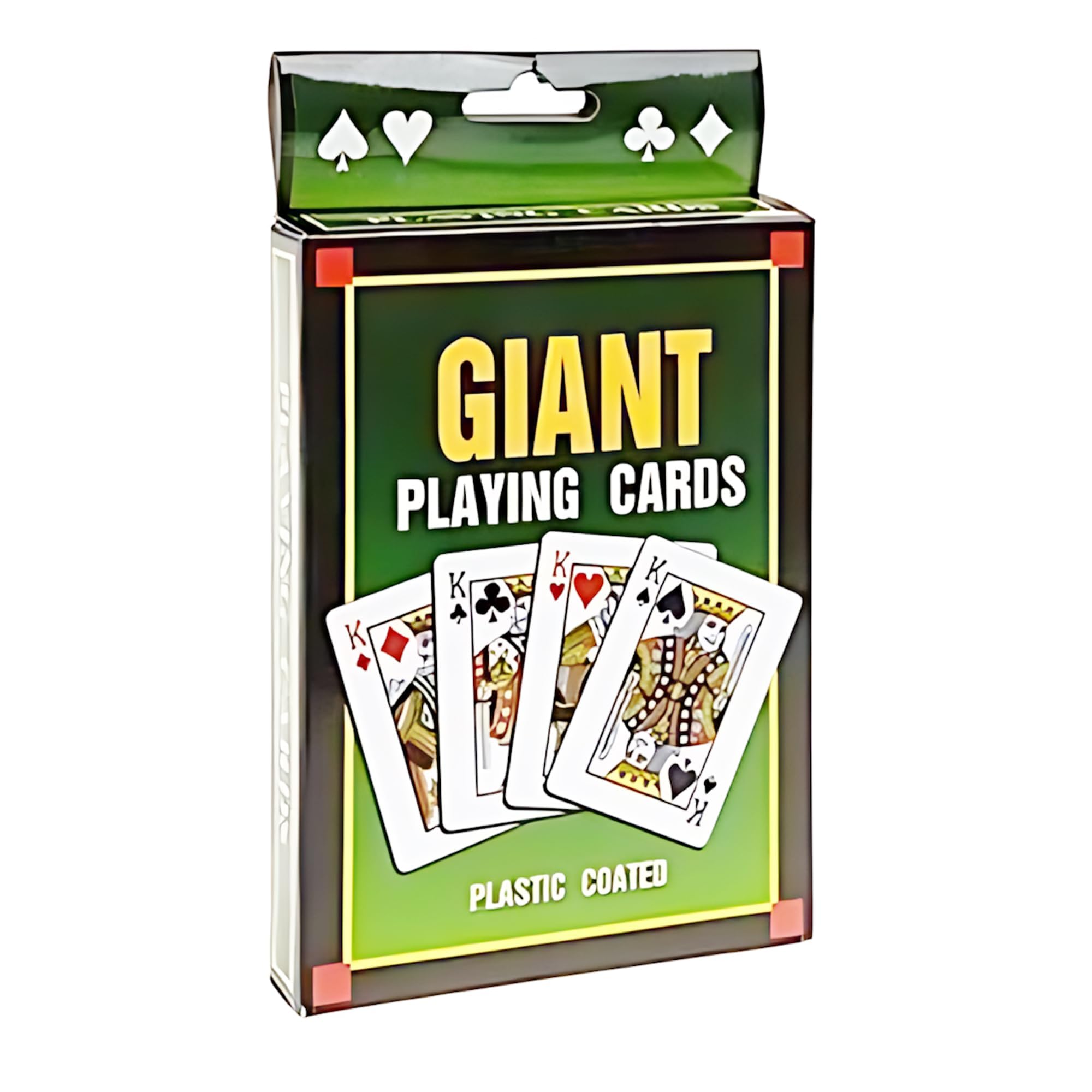 AMICO PACKAGING Giant Playing Cards Set – Plastic Coated Waterproof Large Decks for Kids & Adults, 52 Cards & 2 Jokers Each, Ideal for Travel, Family & Party Games