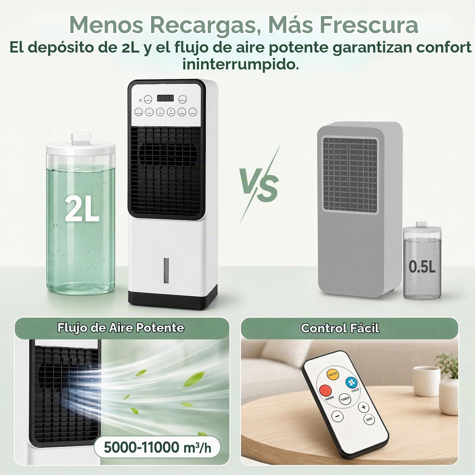 Enfriador De Aire Evaporativo con mando a distancia refrigera calienta