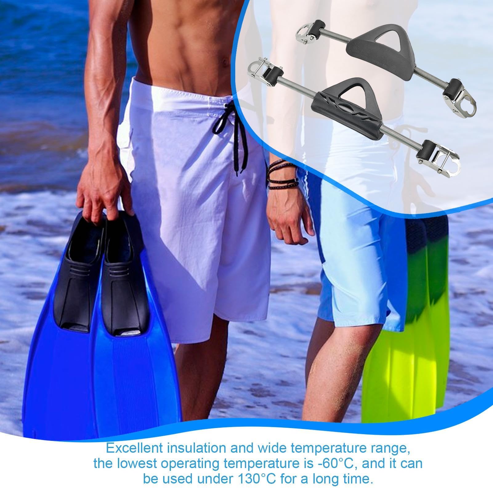 Correa para aletas de buceo, correa para aletas de buceo, correas ajustables de acero inoxidable para submarina - Correa de aleta de talón con hebilla de liberación rápida, accesorios