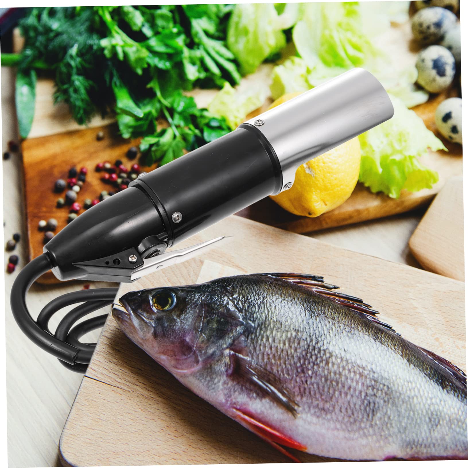 Ciieeo Raspador Eléctrico de Escamas de Pescado Portátil Motor de Acero y Batería de Litio, Fácil de Limpiar Dañar la Textura del Pescado, Adecuado para Carpas y Peces de Agua Dulce