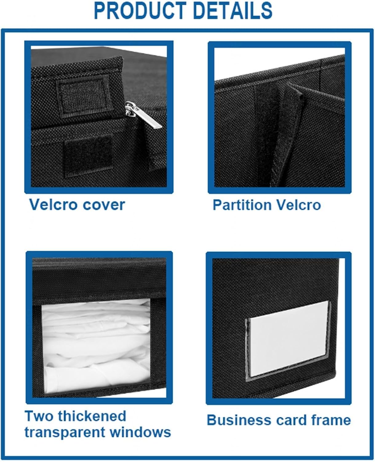 Underbed Storage Container Bags with Handle, 2 Pack Foldable Underbed Storage Bins Drawer Organizer for Organizing Clothing, Blankets, Shoes, Pillows