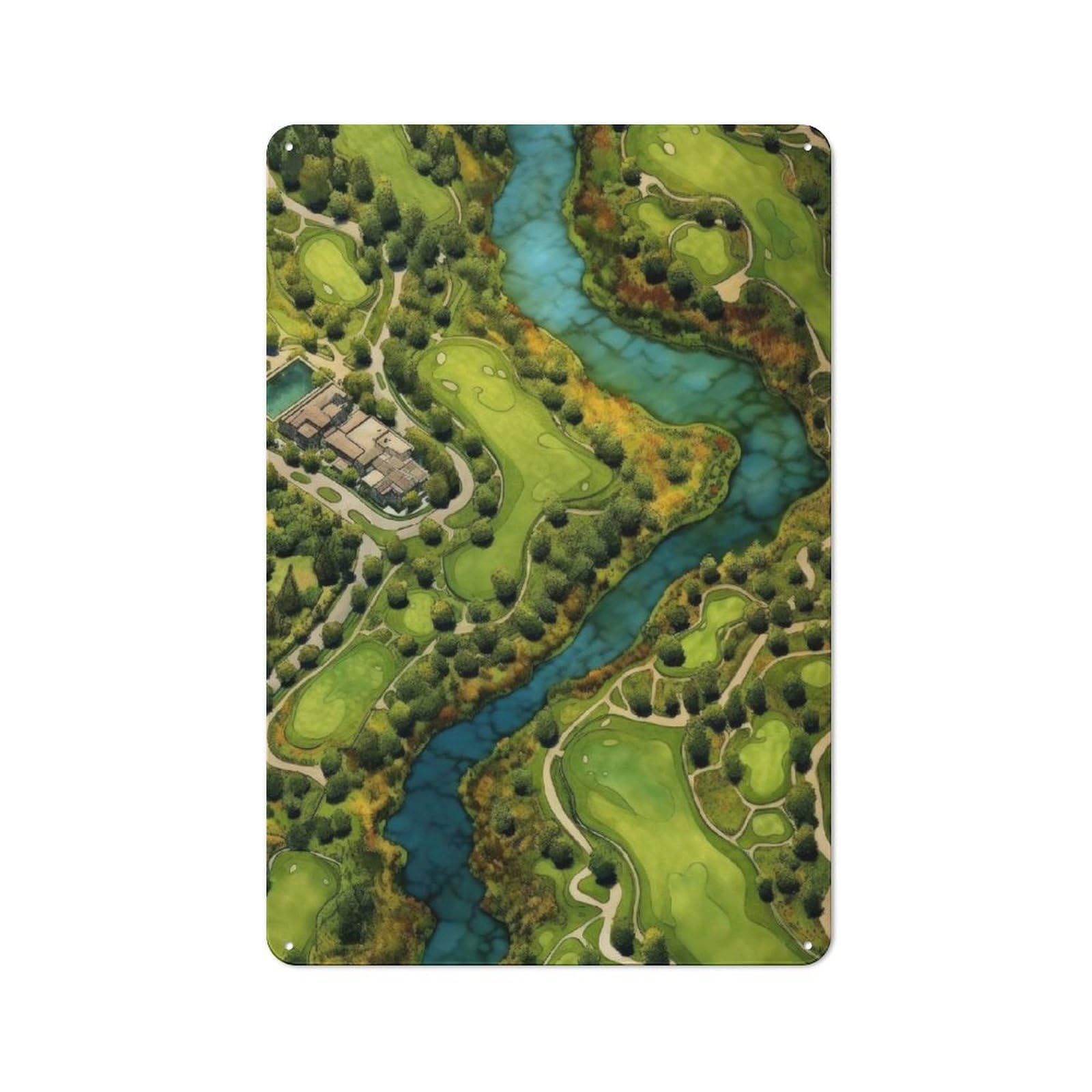 Junmoney Golf Course For Garden Room Or Summerhouse, Rustic Tin Sign 30X20cm, Wall Decor For Garden Rooms And Summerhouses