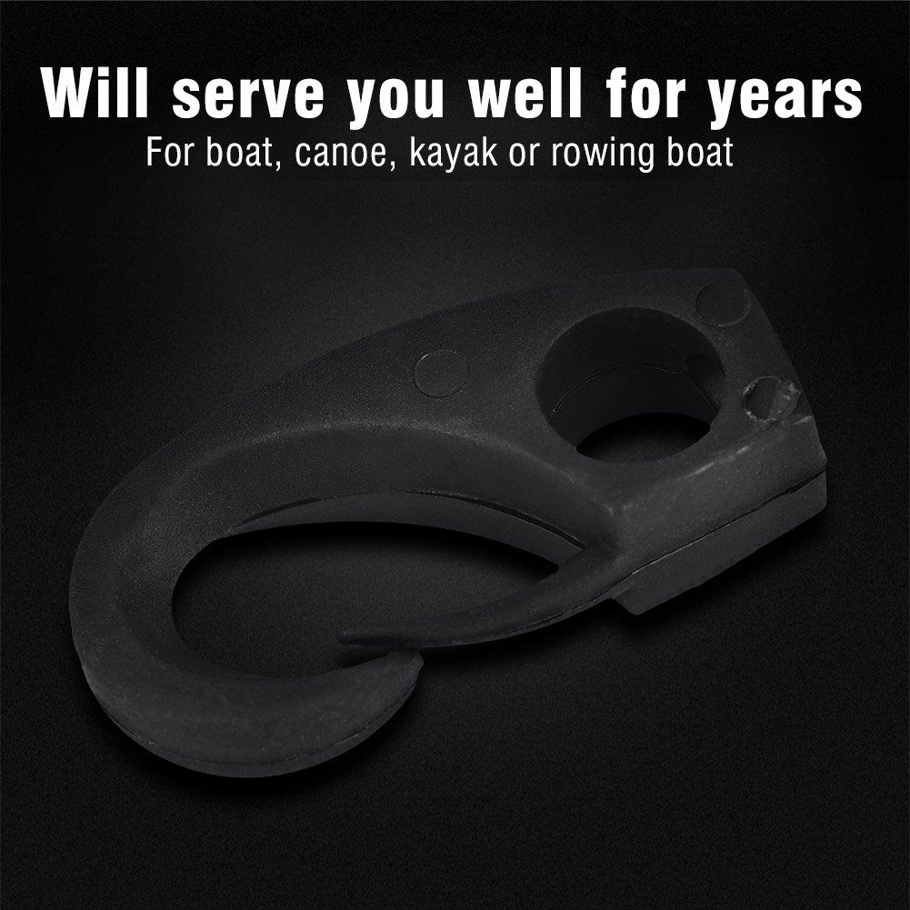 Dilwe 6 pz Kayak Ancoraggio,Multi Purpose Durevole Ad Alta Resistenza Clip Nylon Nero Gancio di Ancoraggio per Kayak Canoa Bungee
