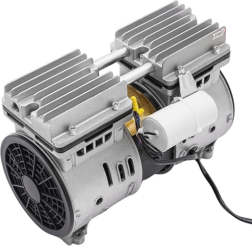 Miniatura 8 de Bomba de vacío sin aceite, 110V 370W Bomba de compresor de pistón sin aceite de alta presión Bomba de aire de vacío de alto flujo Cilindro doble