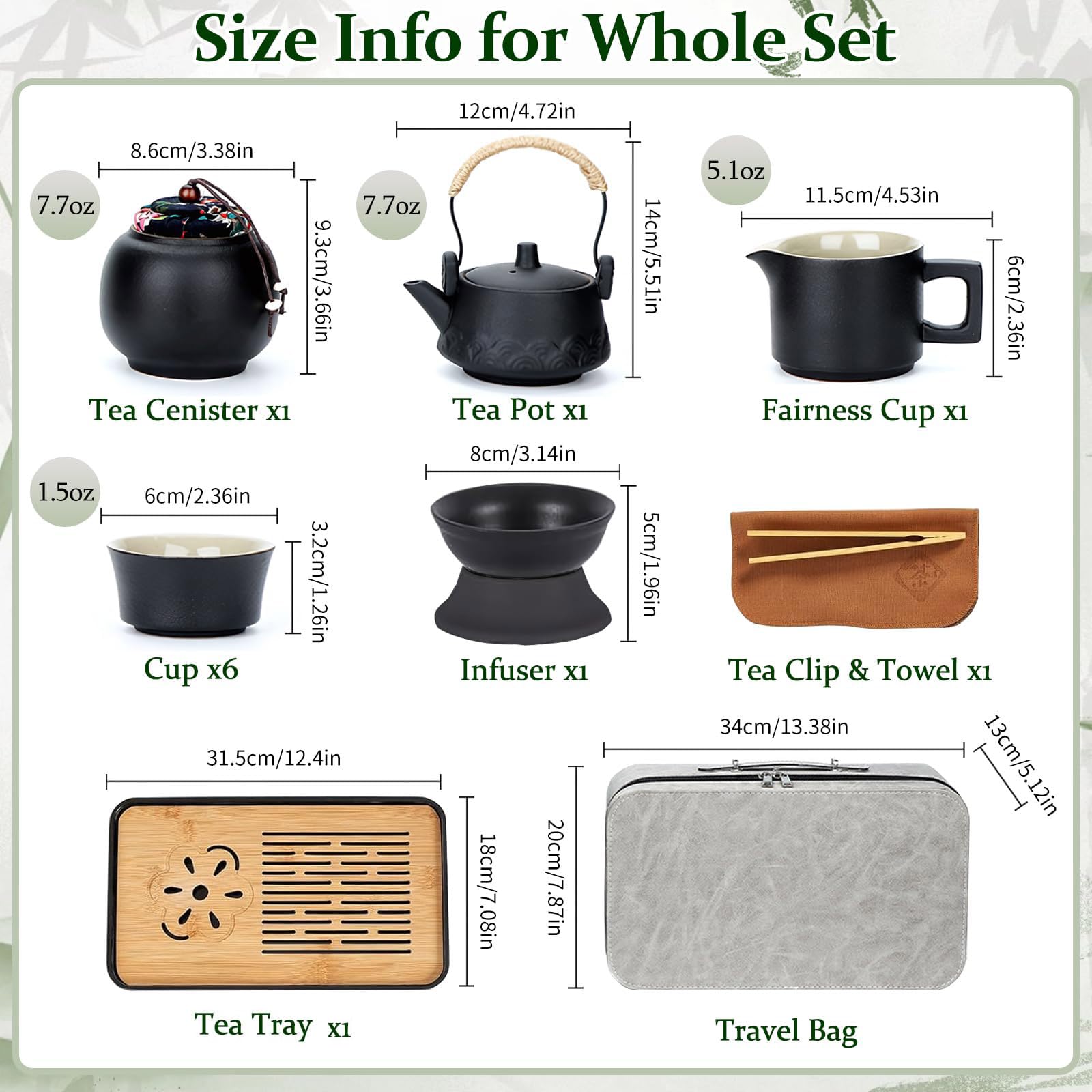 Chinesisches Gongfu-Tee-Set aus Porzellan, 14 Stück Schönes Keramik Teekannen-Set mit Teebereiter und Teesieb, Japanisches Teeservice, Tragba re All-in-One-Geschenktüte für Reisen, Zuhause, Geschenk