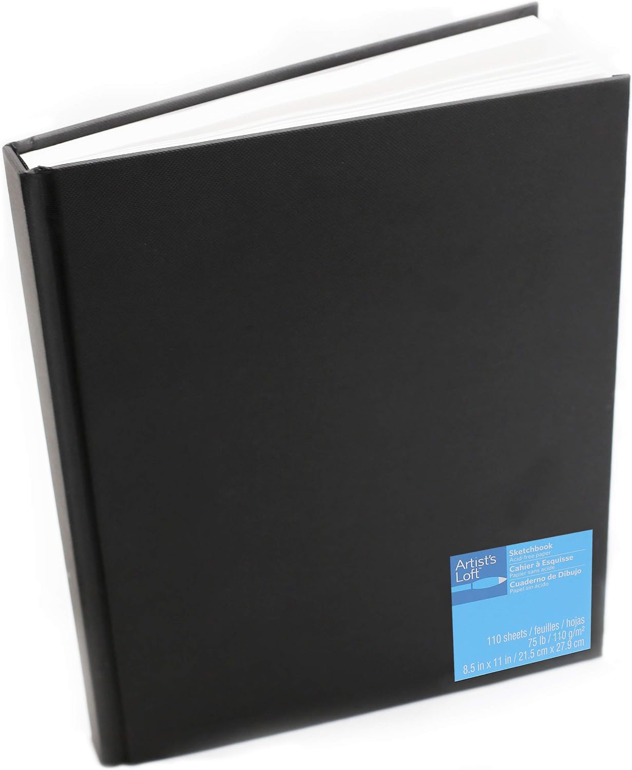 8.5 x 11 Artist's Loft Black Hardbound Sketchbook, 110 Sheets