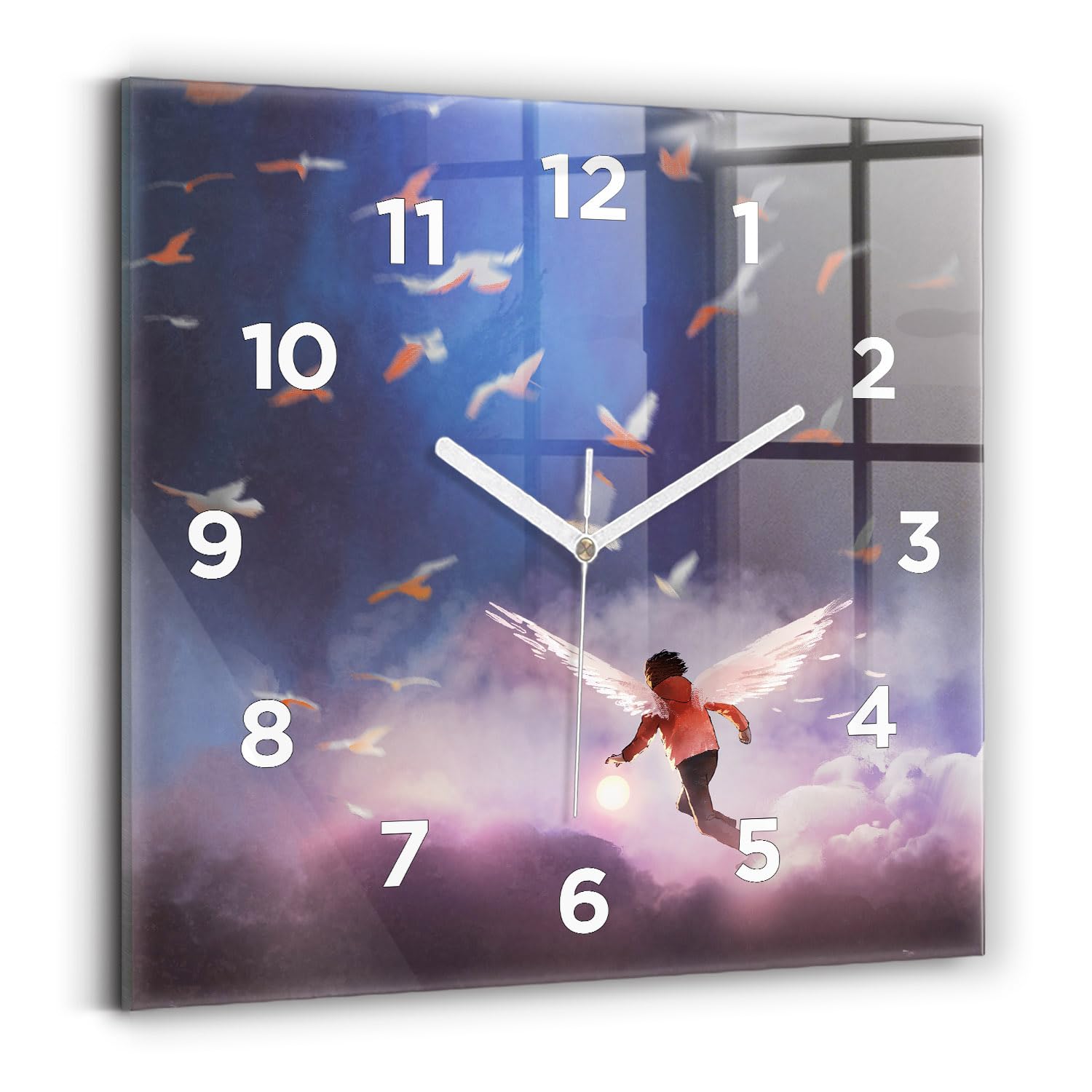 Horloge numérique de qualité supérieure format carré 30x30 cm moderne