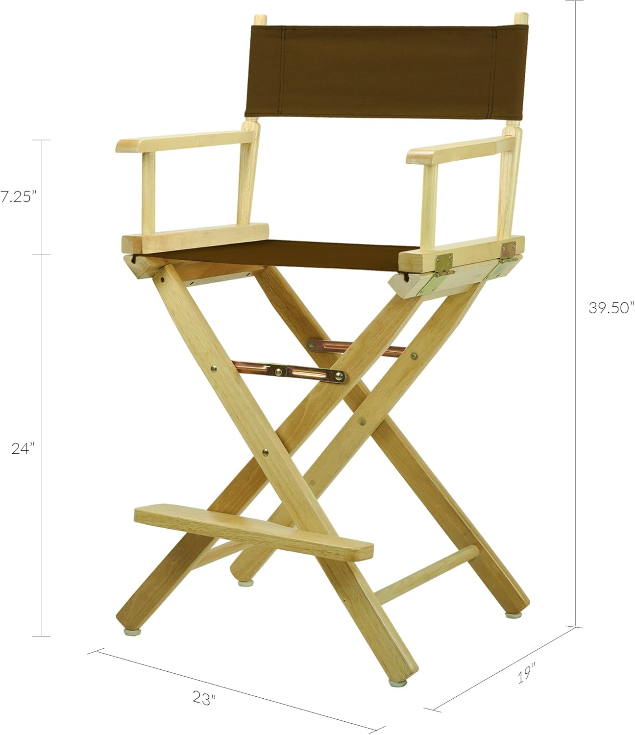 Casual Home 220-00/021-45 Director Chair 24" - Counter Height Natural Frame/Brown Canvas
