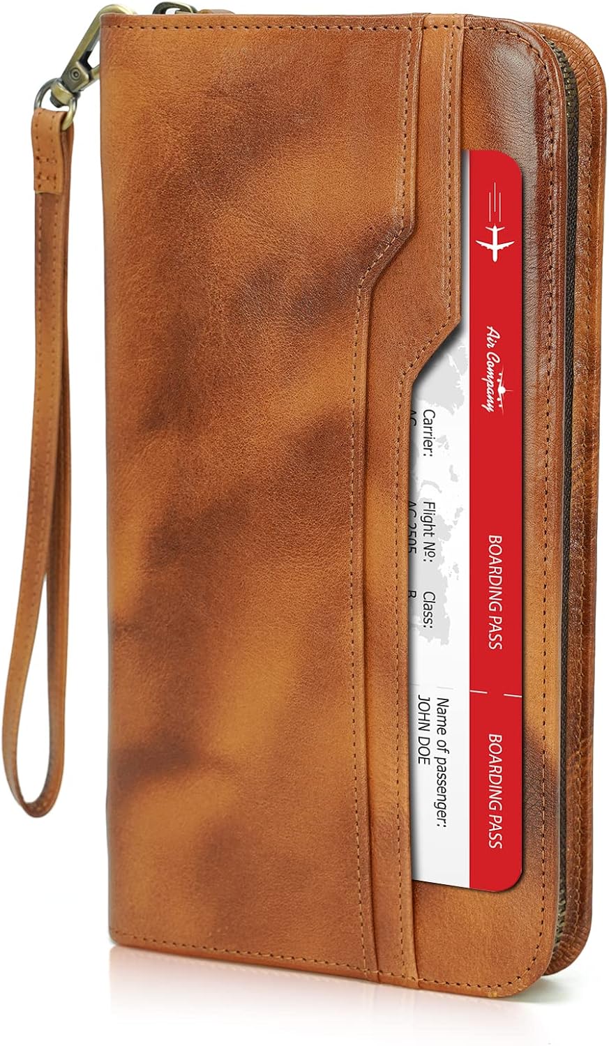 Polare Full Grain Leather Family Travel Passport Wallet and Documents