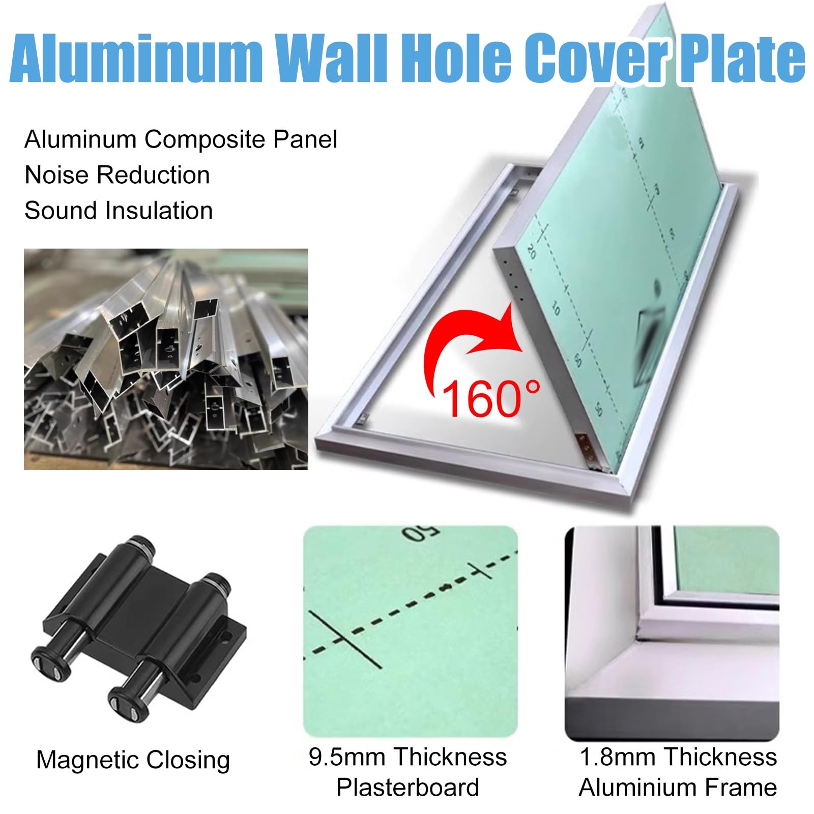 Trampilla Pladur Panel De Acceso Extragrande 1000 1200 1500 1600 1800 MM Alto, con Cerradura para Tapar Orificios De Inspección De Pared, Ideal para Ocultar Cables, Medidores(WxH 30x100cm)