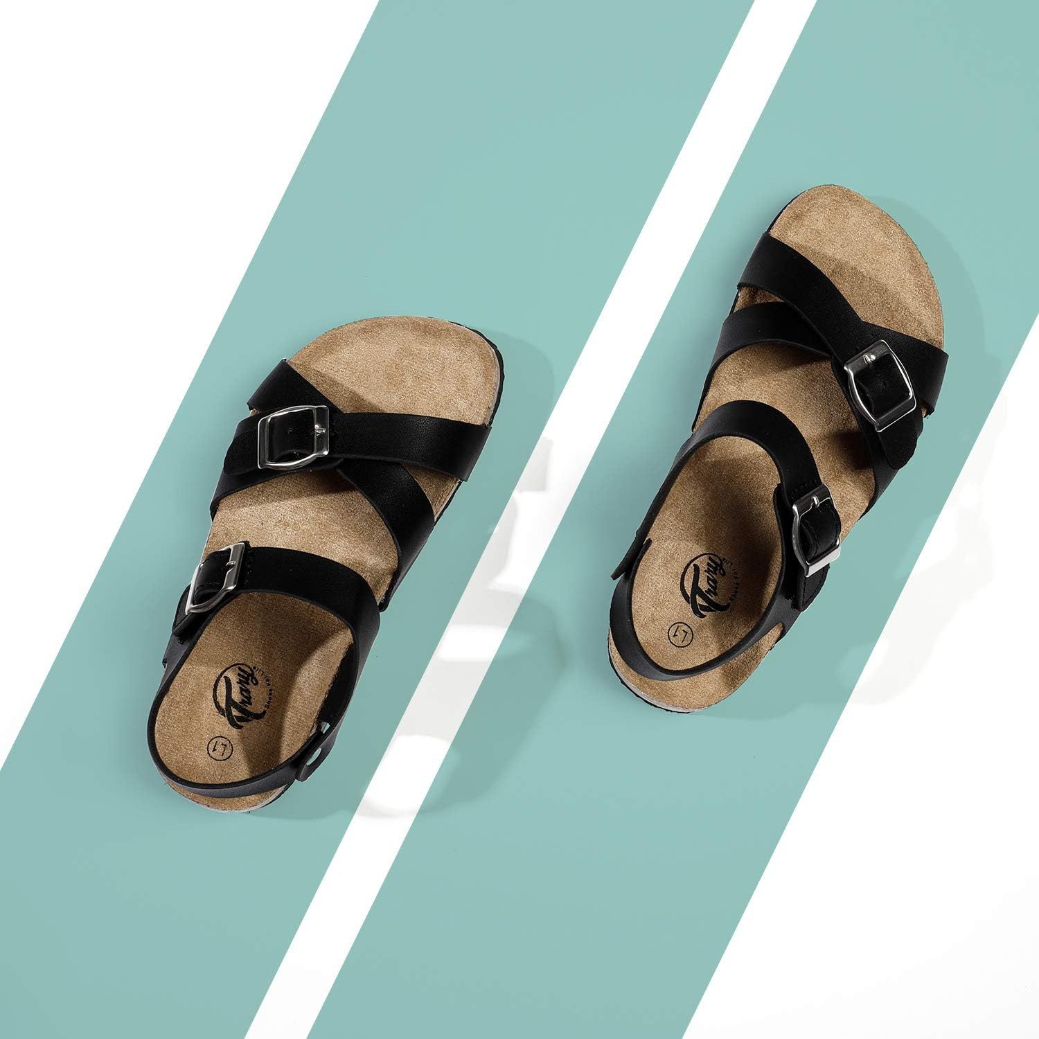 Trary Boys Girls Flat Sandals with Cork Footbed and Adjustable Straps for Little Kids : Toys & Games