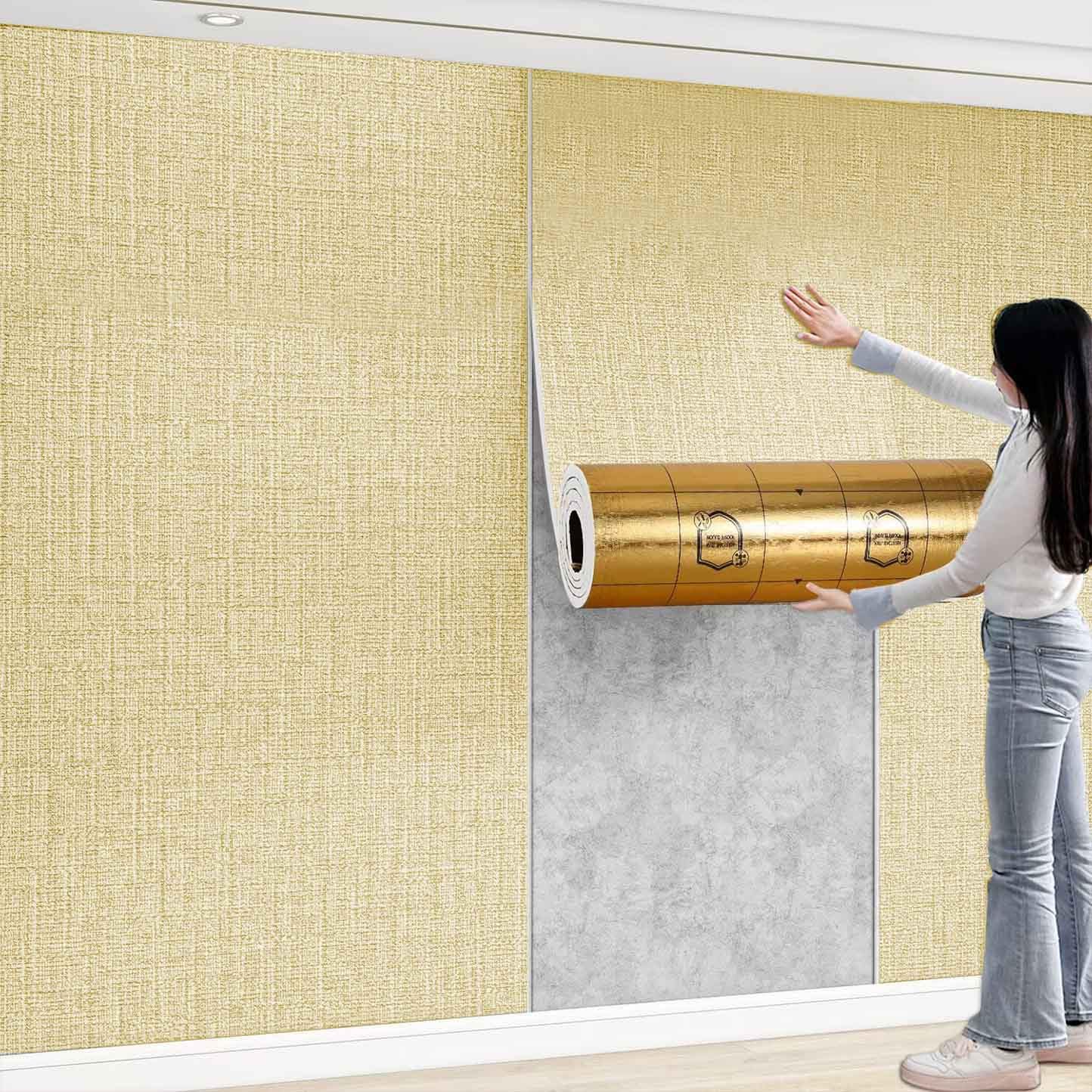 Wandpaneele Gepolstert Kinderzimmer,500 * 50cm Wand Wandkissen Selbstklebend Kinderzimmer Wall Panels Paneele Selbstklebend Schlafzimmer Wandschutz Bett Wandpolster(D/thick/9mm)