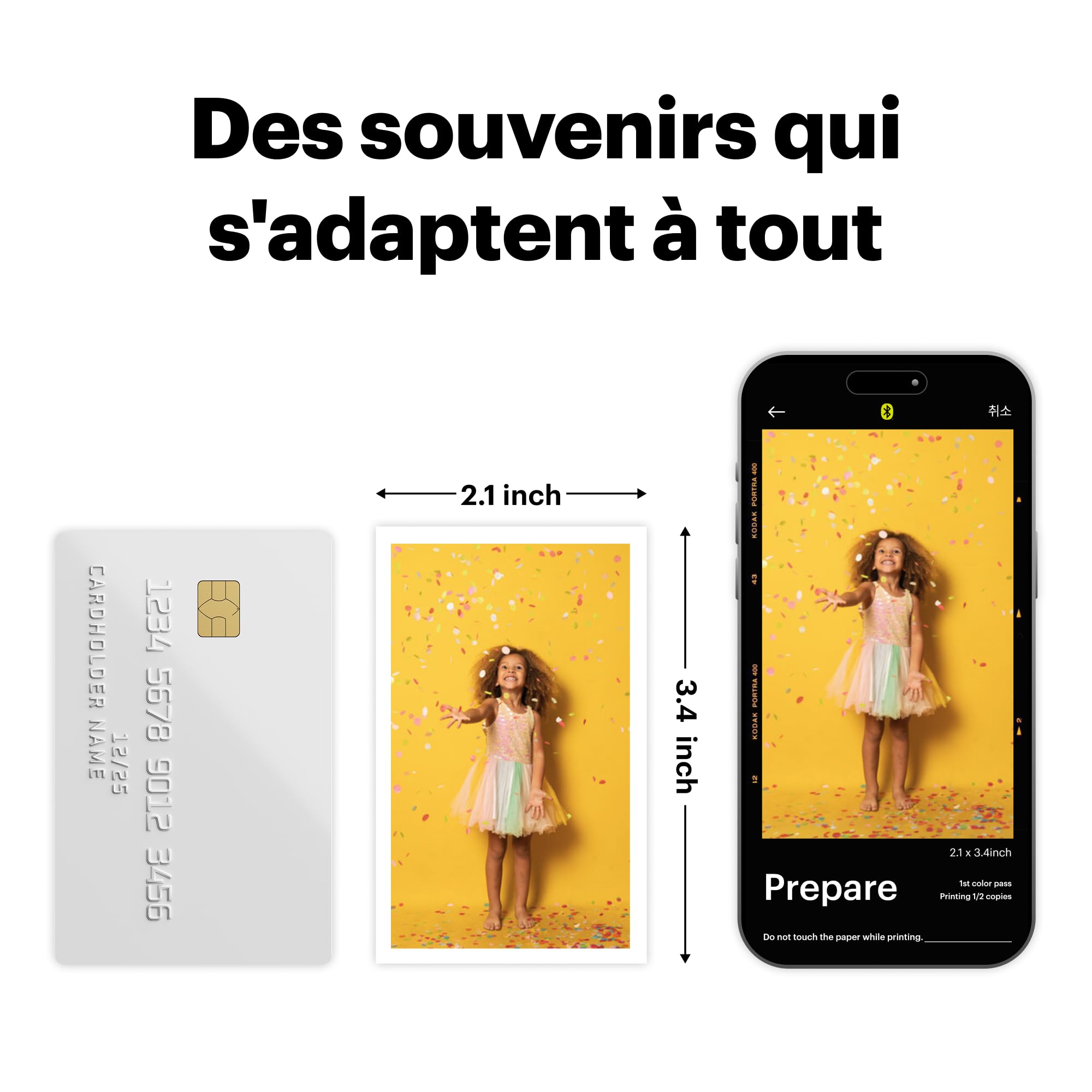 KODAK Mini Shot 2 Retro Appareil Photo Instantané Numérique 2-en-1 5,3 x 8,6 cm 38 Feuilles Imprimante Bluetooth iOS Android 4PASS Blanc