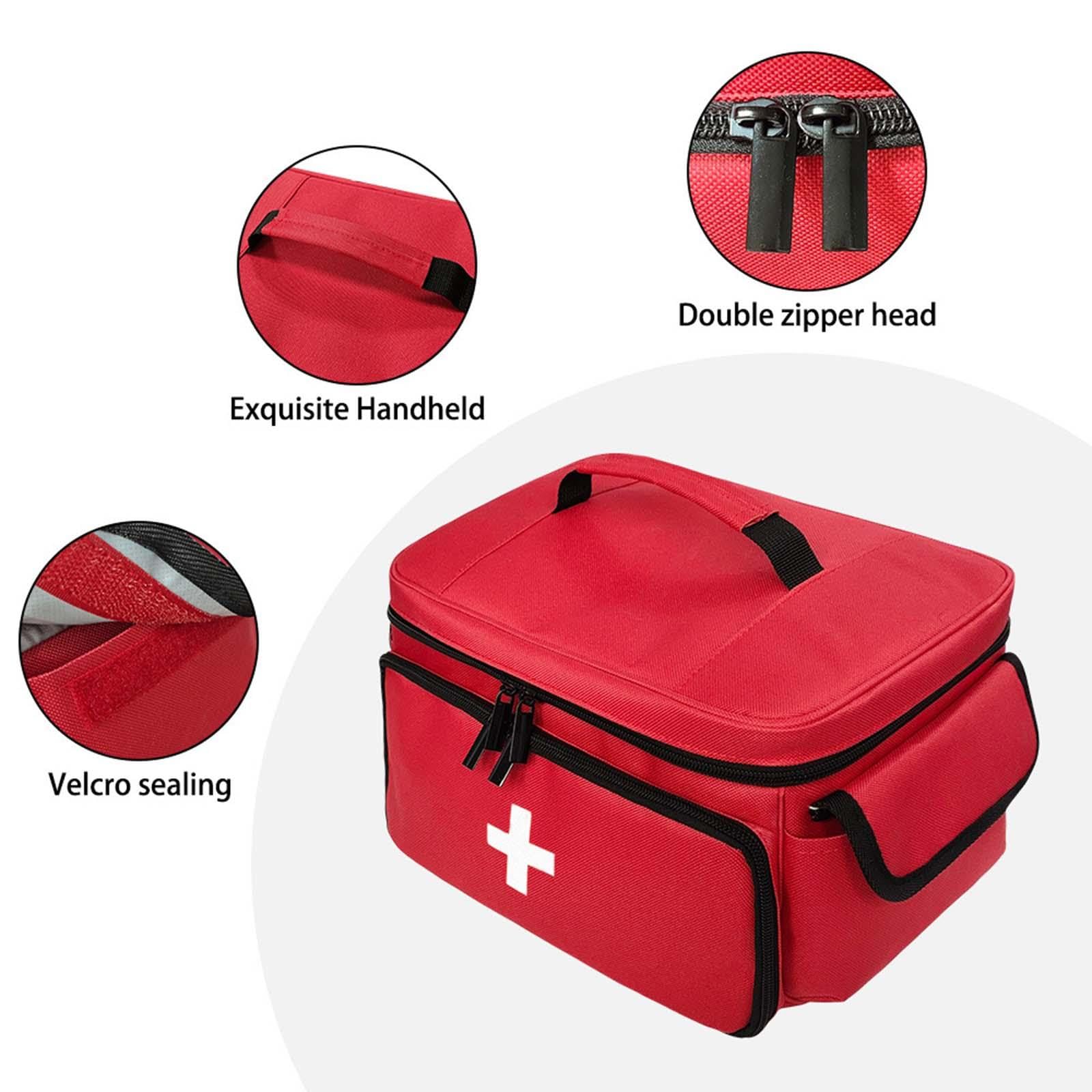 F Fityle Botiquín Bolso Pastillero para Emergencias Estuche Organización Médica con Asa y Diseño Compacto Adecuada para Hogar Trabajo Coche y Camping, Rojo