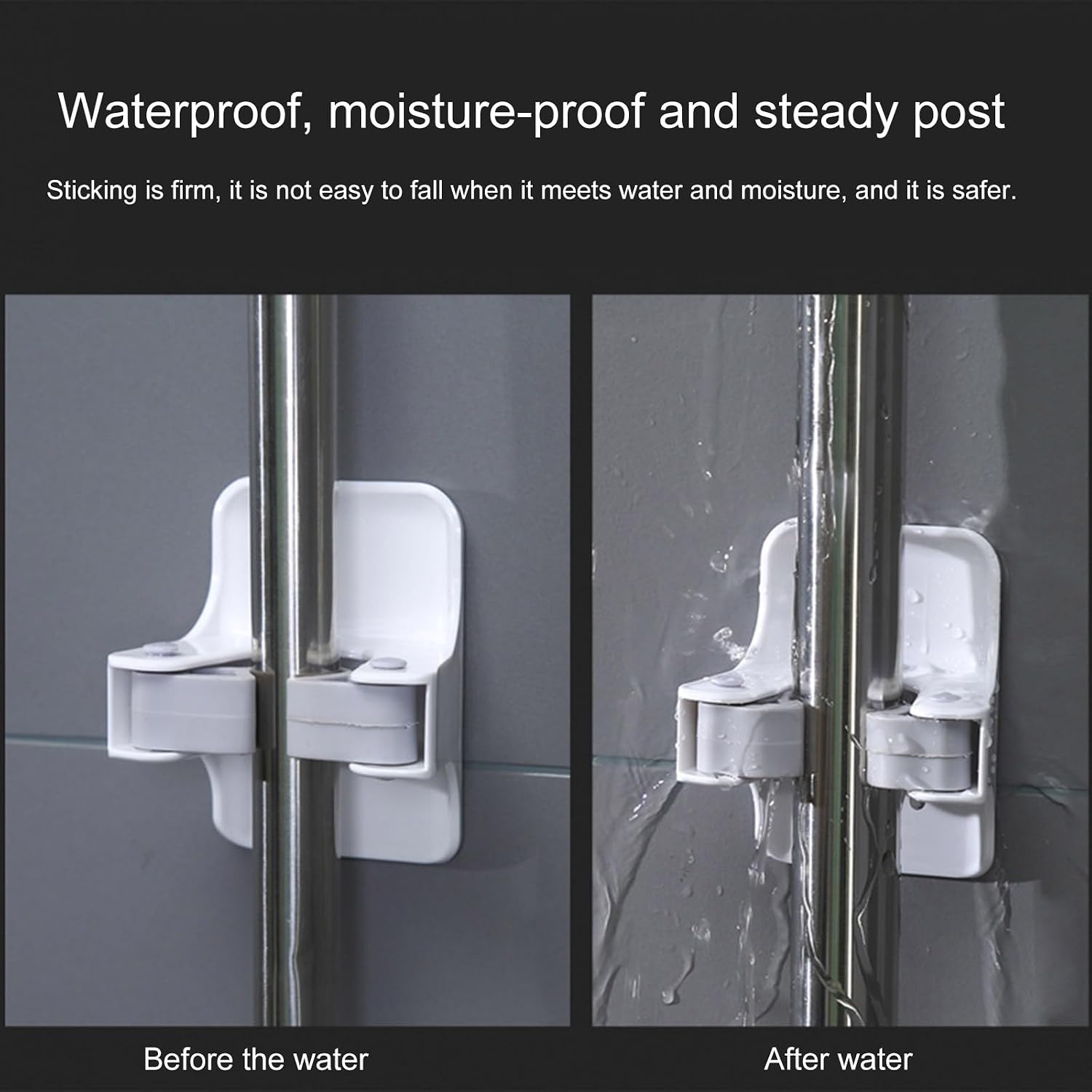 Of 4 Mop Broom Holder Adhesive Wall Organizers for Mops Space Saving Mops Handle Hanger Tool Shelf Wall Mount Grippers