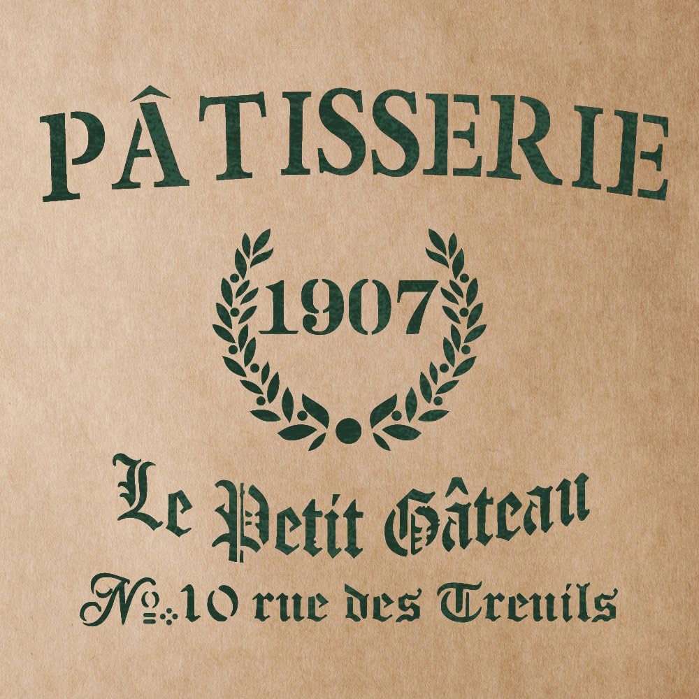 Patisserie Stencil for Painting Signs Crafting DIY Wall Decor - Artistic Stencil (Large)
