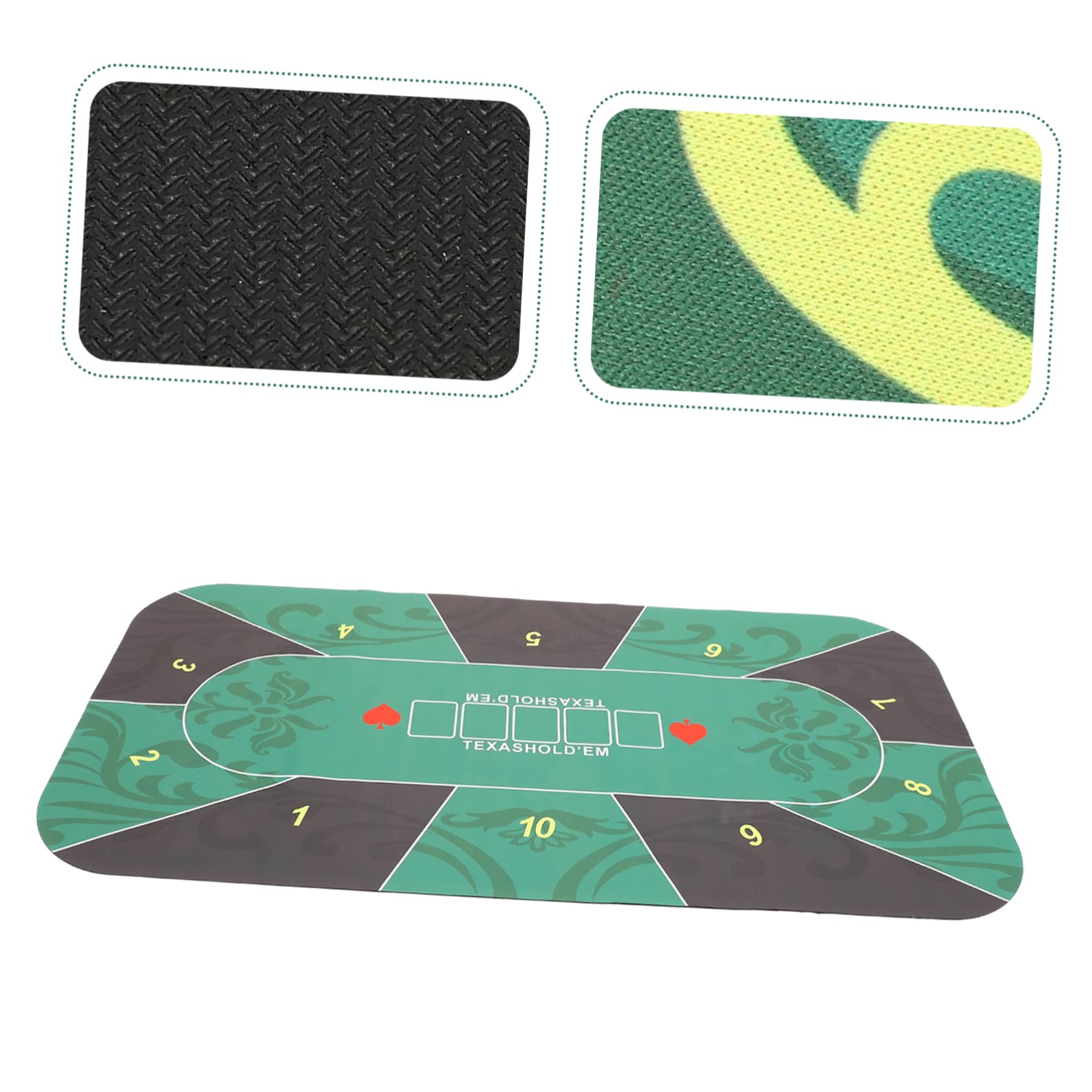 rutschfeste Pokermatte aus Gummi für 10 Spieler, Grün