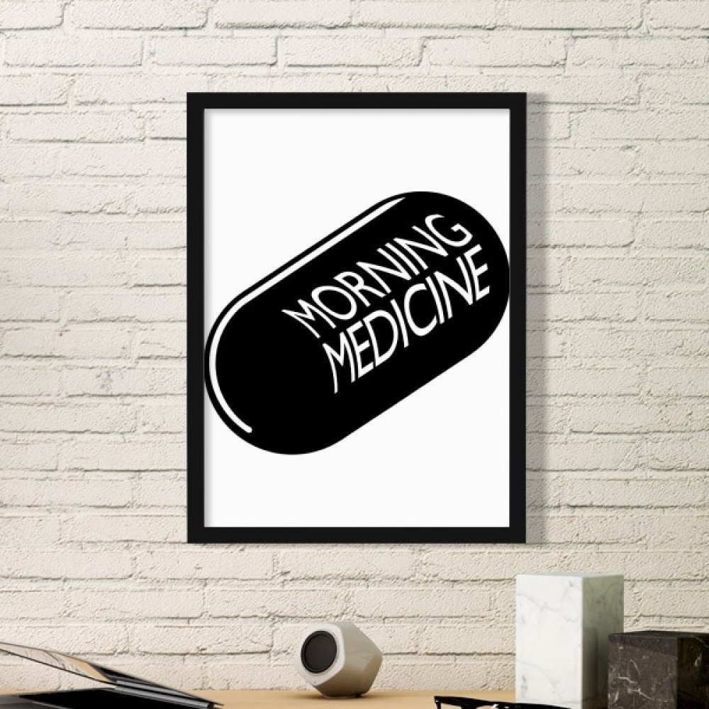 Cadre photo noir Médecine du Matin avec affiche pour décoration murale de maison