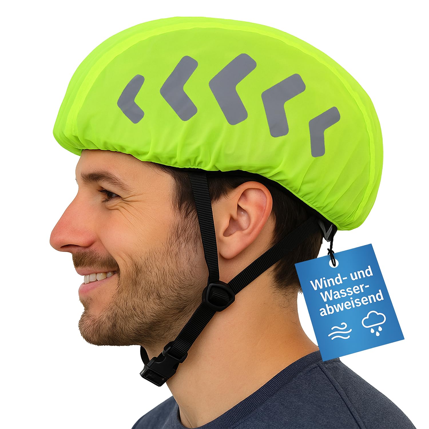 FLEXEO Fahrradhelm Regenschutz – Helmüberzug Gelb