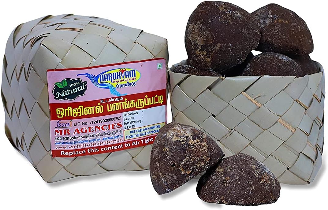 AAROKYAM; Brings back lost Health Udangudi karupatti/Panai vellam/Palm Jaggery - No Added Sugar | No Preservatives | Good for digestion | Improves IMMUNITY (500gms)