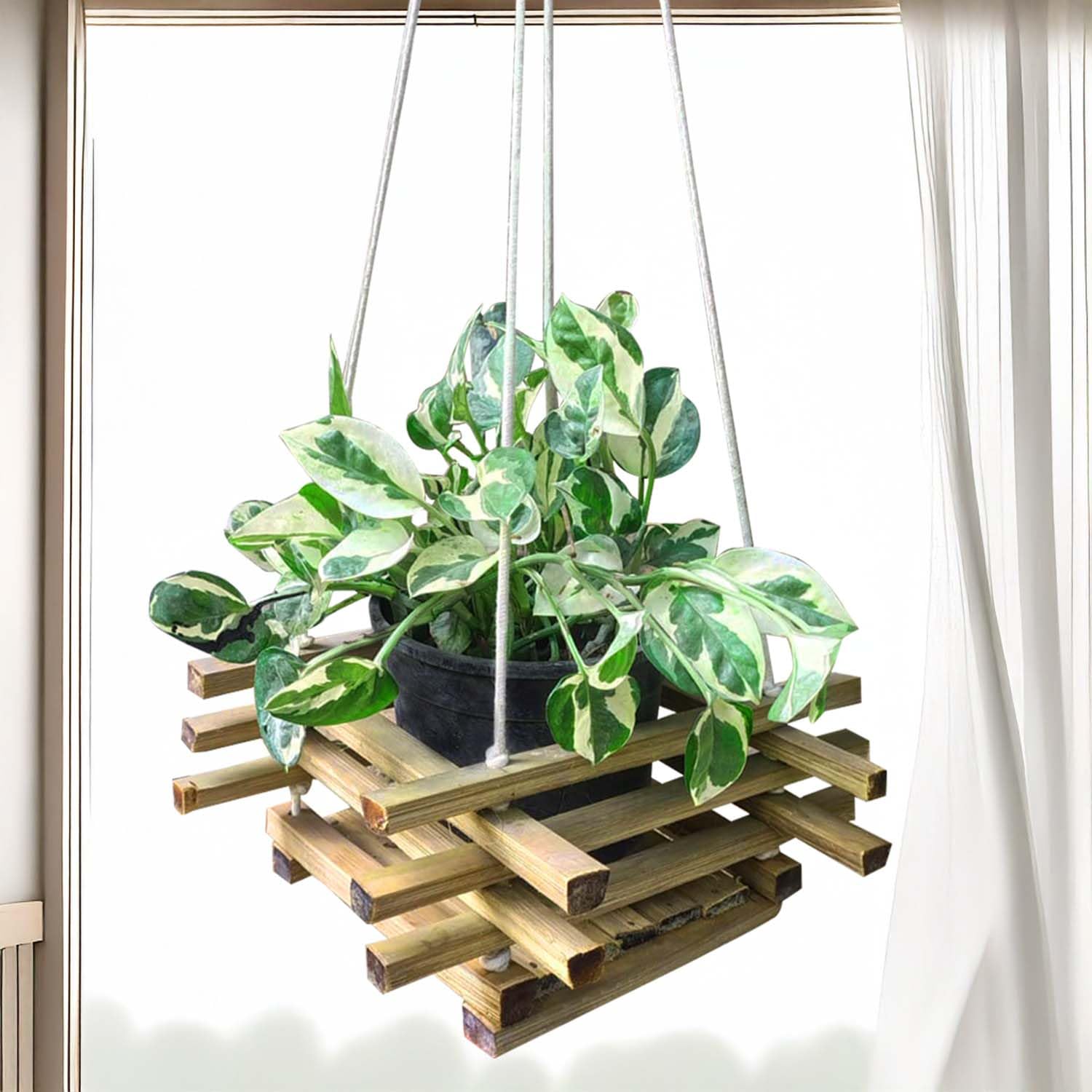Bamboo Hanging Garden Planter (B20) – Handwoven Plant Basket for Indoor & Outdoor Use | Eco-Friendly Wall Planter for Home, Balcony & Garden Decor Bamboo Hanging Garden Planter (B20) – Handwoven Plant Basket for Indoor & Outdoor Use | Eco-Friendly Wall Planter for Home, Balcony & Garden Decor