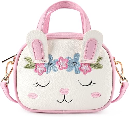 mibasies Bolso para niñas pequeñas, bolsos de mano para niños de 3 a 8 años, Conejito A1, Pequeña, Cartera de viaje