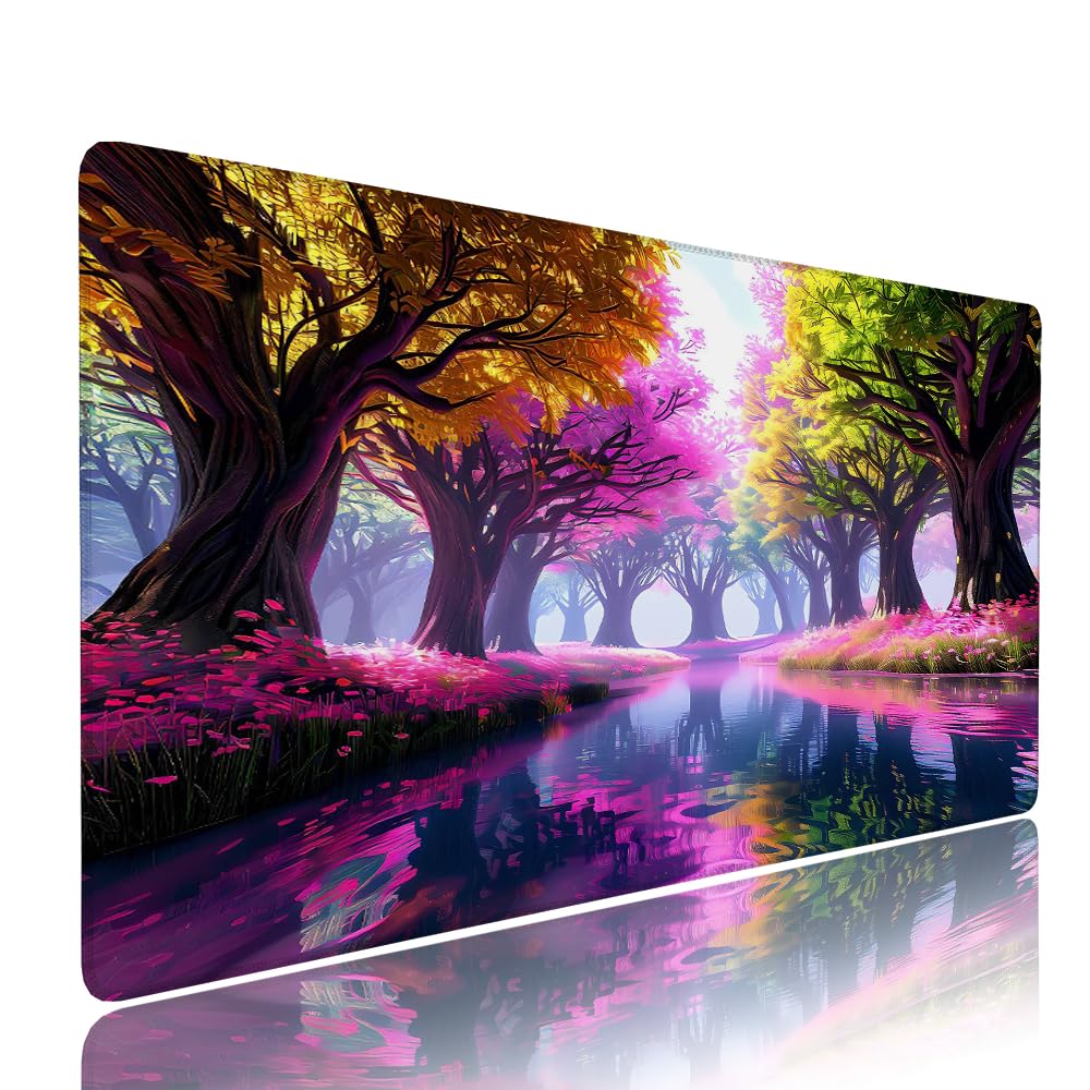 Tappetino Mouse Gaming xxl Accessori Scrivania Ufficio Colore Albero Grande Tappetino Mouse e Tastiera Sottomano da Scrivania 1200x600x3mm Base Antiscivolo, per PC Gamer Laptop Studio Casa d-193