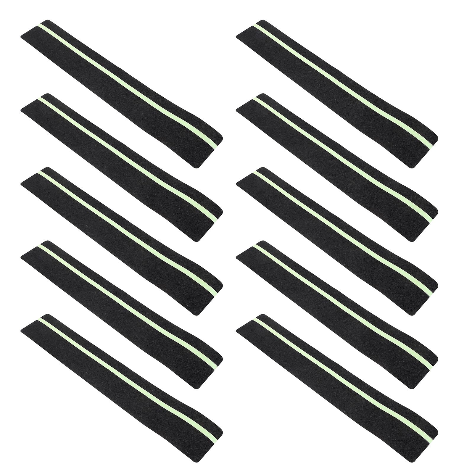 Alipis 10 Pièces Ruban Adhésif Antidérapant Extérieur Bandes de Sécurité Grains avec Bandes Lumineuses Tapis Escalier Autocollants Résistants Aux Intempéries pour Marches Bois