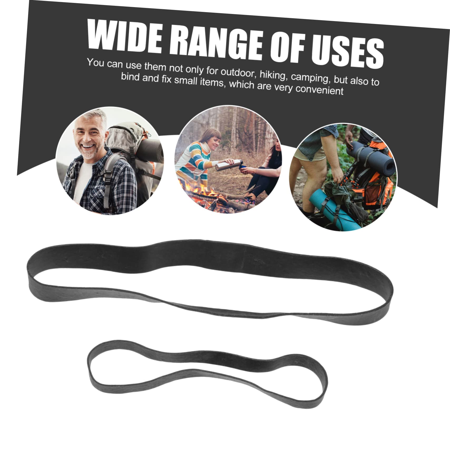 HOMSFOU Elastische Schwarze Gummibänder Breite und Dicke Taktische Gummibänder aus Gummi Hochbelastbar für Outdoor Wandern und Survival Ausrüstung