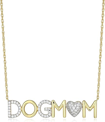 SCAMPER & CO Collar con dije de circonita cúbica para mujer, collar de plata esterlina chapada en oro amarillo de 18 quilates, cadena de cuerda de