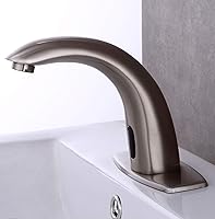 Vista 2 de Fryeer Llave para lavabo de baño, con sensor automático sin contacto, con placa de soporte., Plateado