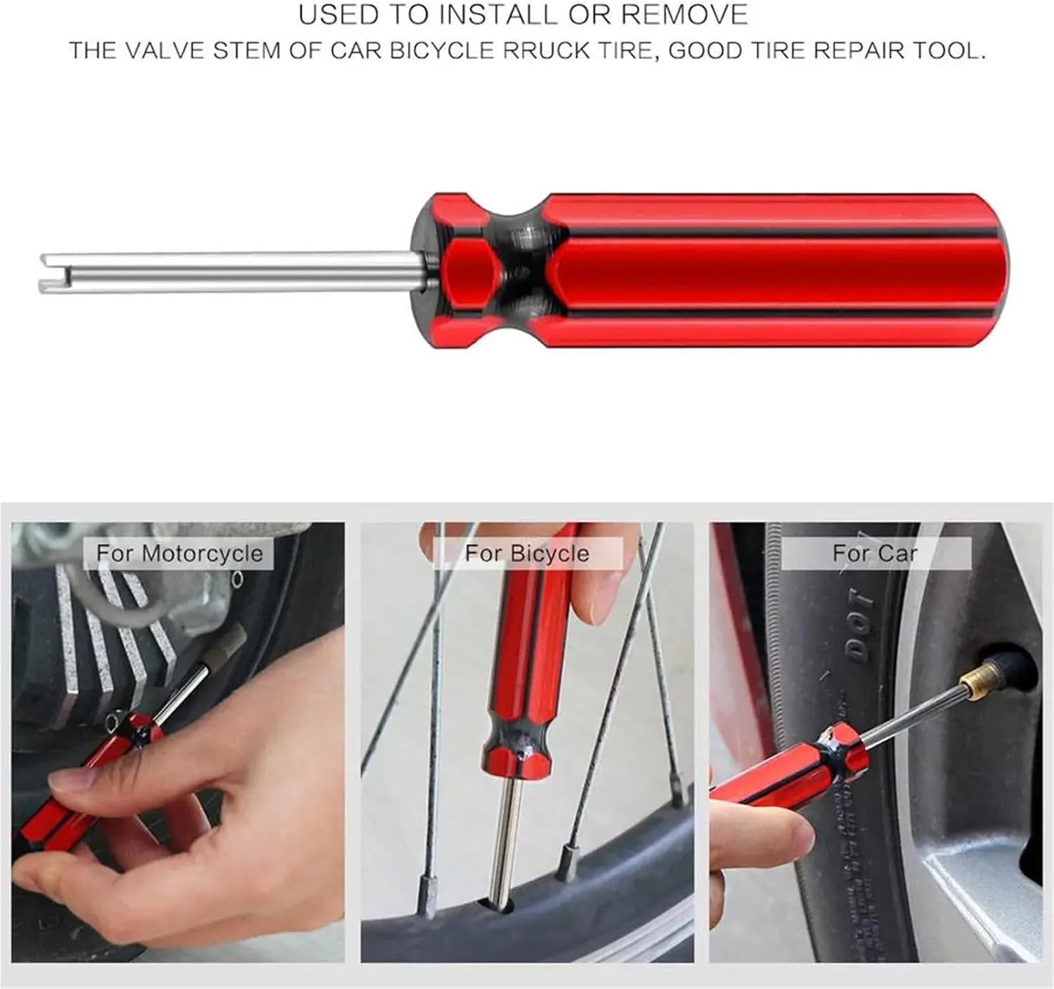 Valve Core Removal Tools Valve Repair Core Remover 4-Way Tire Kit Compact Size Long-Lasting Exquisite Simple Operation Widely Applicable