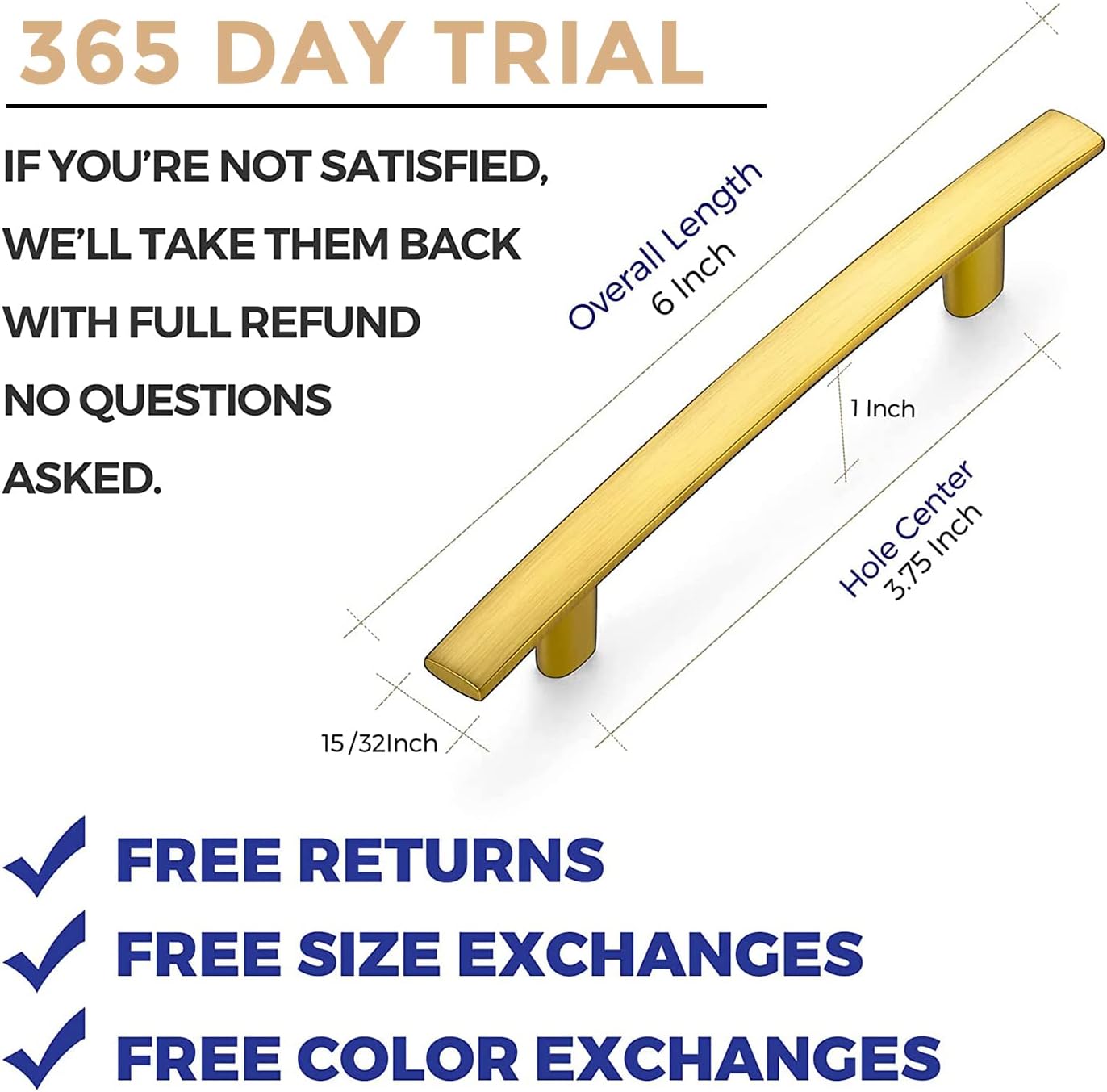 Ravinte 30 Pack 6 Inch Curved Cabinet Pulls Gold Zinc Alloy Kitchen Cupboard Hadware Arch Drawer Handles Cabinet Pulls 6" Length,3.75" Hole Center