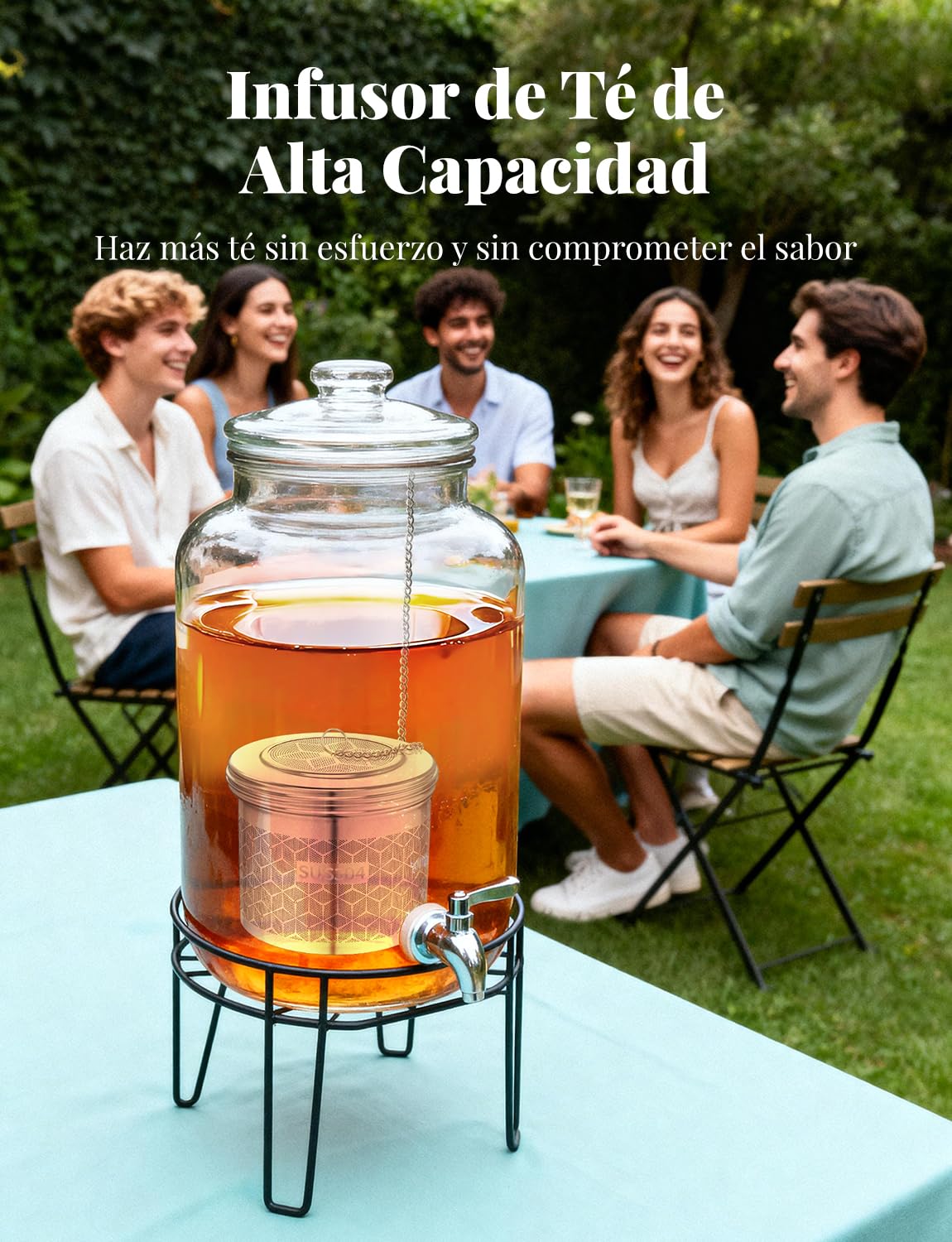 Yomanta Extra Grande Infusor De Te para Té Suelto y Especias, Infusionador Acero inoxidable 304, Con Cadena y Gancho, Colador De Especias con Malla Extrafina, Colador De Té Adecuado para Té
